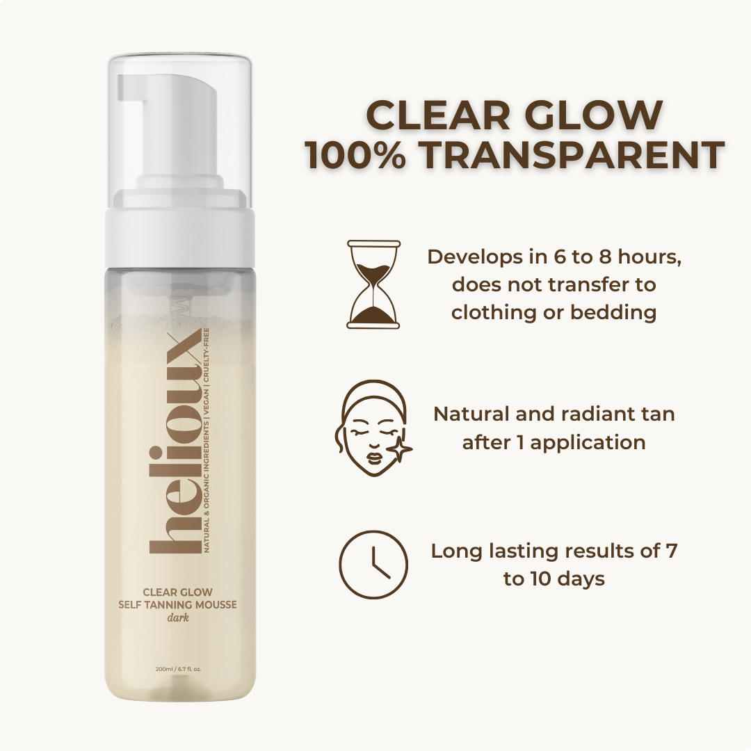 Selbstbräuner Mousse Transparent | Klarer Glanz Dunkel