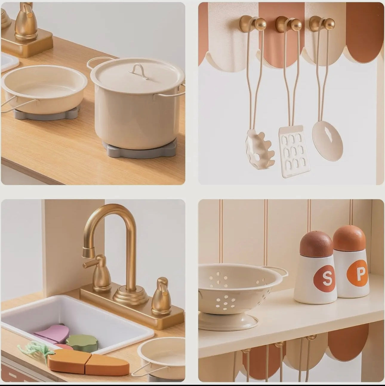 Robud Holz- Küchenspielset Spielzeug zum kochen für Kinder Geschenk