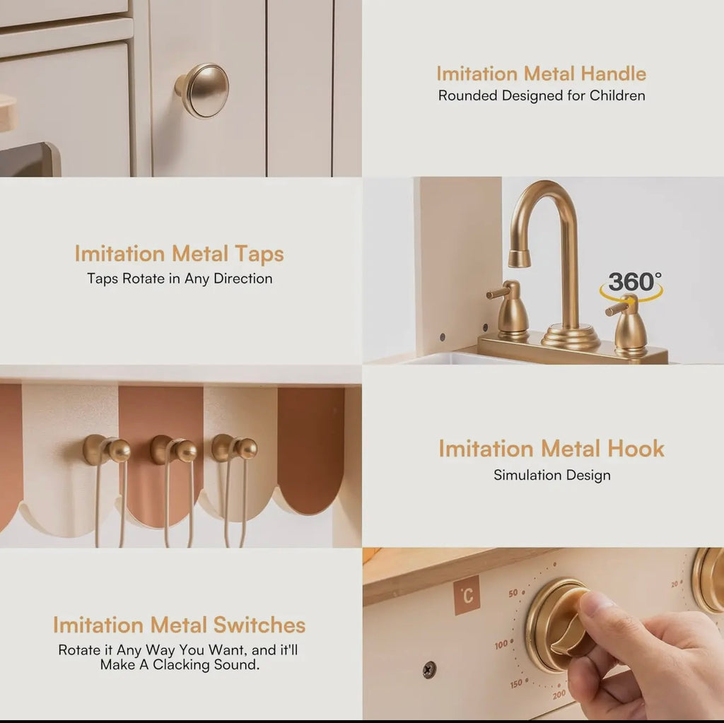 Robud Holz- Küchenspielset Spielzeug zum kochen für Kinder Geschenk